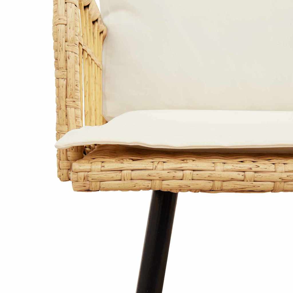 Garden Bench with Cushion Brown 114 x 64 x 78cm Metal